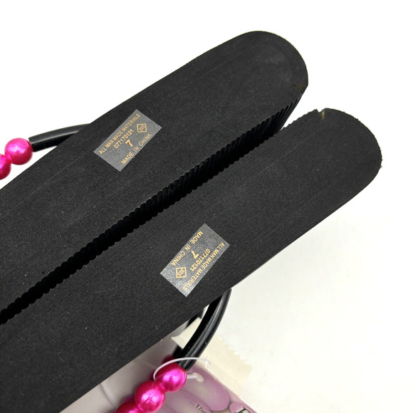 NWT Vintage 90s Y2K Xhilaration Platform Pink Pearl Strap Flip Flop Sandals 7 - Picture 15 of 16